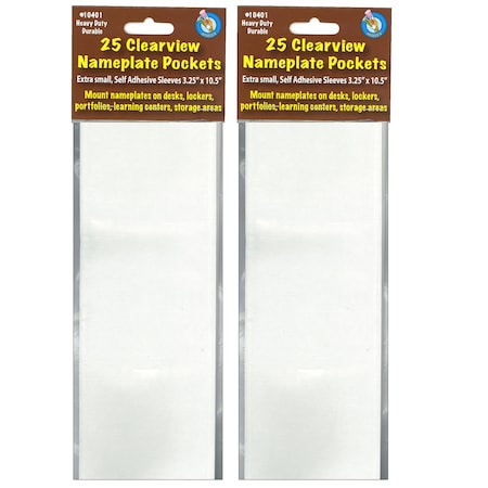 Clear Self-Adhesive Extra Small Name Plate Pocket, 3.25x10.5, PK50
